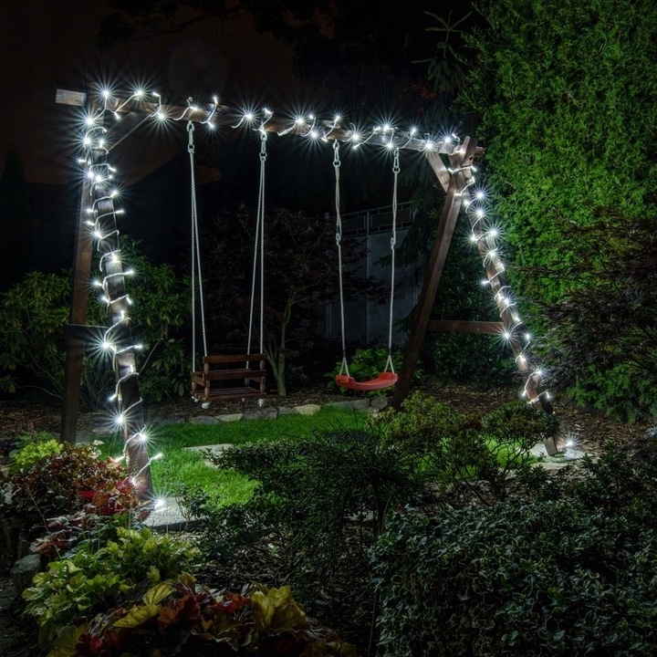 Lampki CHOINKOWE 500 LED ŚWIĄTECZNE BIAŁE ZIMNE ZEWNĘTRZNE WEWNĘTRZNE