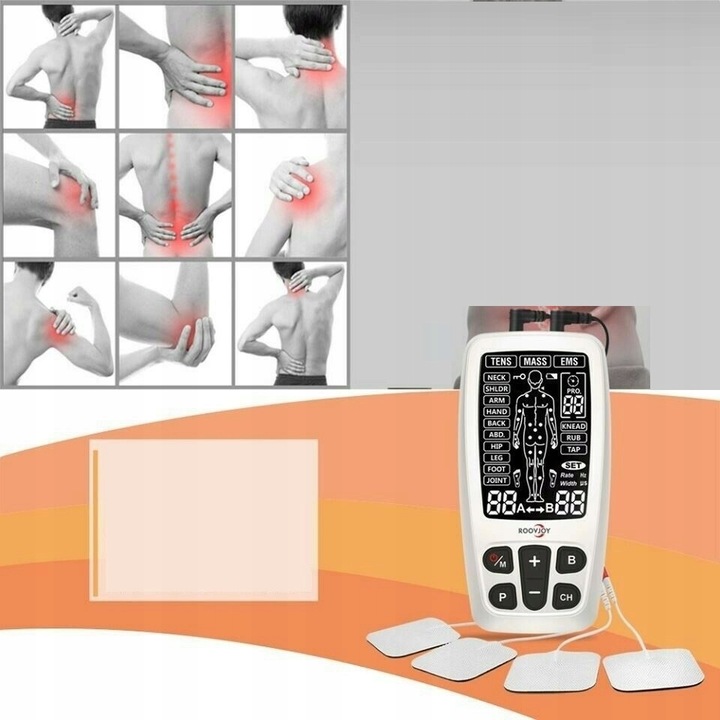 ELEKTROSTYMULATOR Mięśni RoovJoy TENS EMS MASS USB