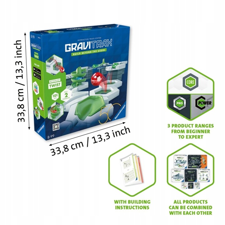 GraviTrax Zestaw startowy Twist Edycja Specjalna Klocki Tor Kulkowy