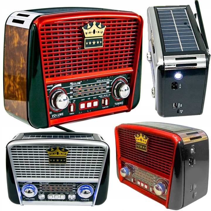 RADIO RETRO SOLARNE AKUMULATOR USB BLUETOOTH