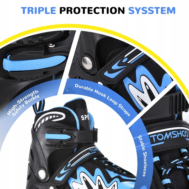 ROLKI DZIECIĘCE REGULOWANE Z KÓŁKAMI PODŚWIETLANYMI S NIEBIESKI