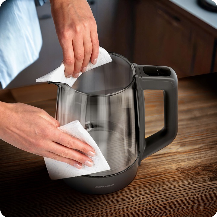 CZAJNIK ELEKTRYCZNY SZKLANY REGULACJA TEMPERATURY 2200W BERDSEN 1,7L