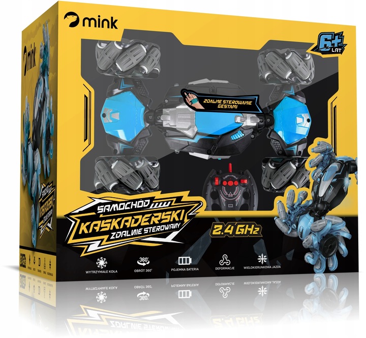 SAMOCHÓD ZDALNIE STEROWANY RC RĘKĄ GESTAMI PILOT AUTO PODŚWIETLENIE LED 4x4