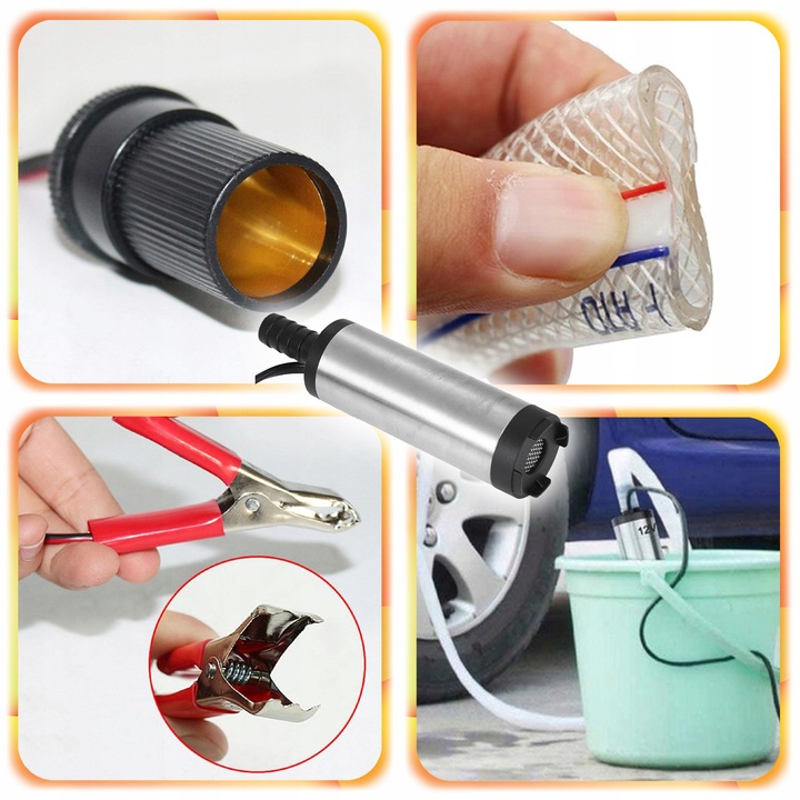 MOCNA ELEKTRYCZNA POMPKA DO SPUSZCZANIA PALIWA OLEJU WODY ROPY 12V POMPA