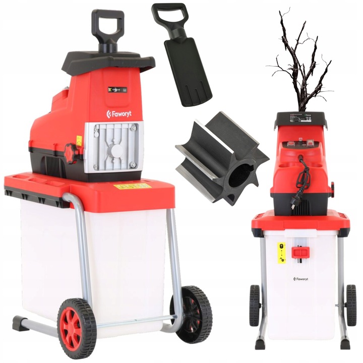 RĘBAK ROZDRABNIACZ DO GAŁĘZI FREZOWY 44mm 2800W +KOSZ FAWORYT GTR2800