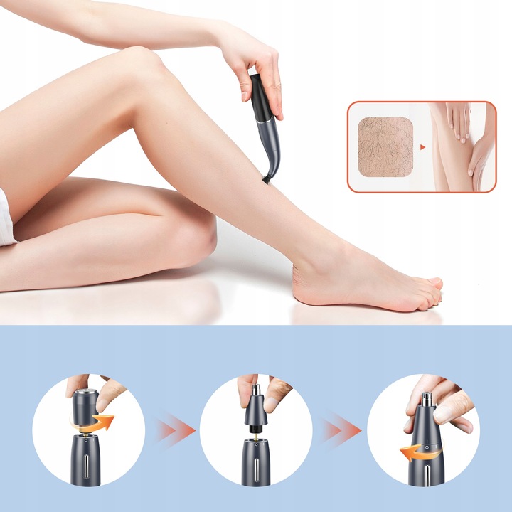 DEPILATOR DO CIAŁA NÓG TWARZY TRYMER DO NOSA BRWI BIKINI GOLARKA DAMSKA