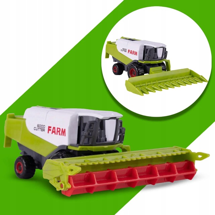 Zestaw Kombajn Traktor Przyczepa Ciężarówka Zwierzęta Farma Gospodarstwo