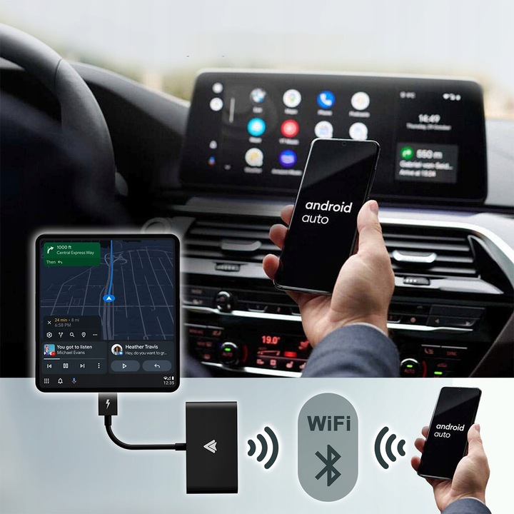BEZPRZEWODOWY ANDROID AUTO ADAPTER XSTORM BT WIFI