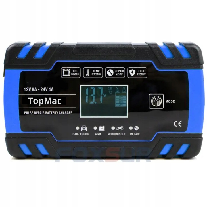 PROSTOWNIK DO AKUMULATORA FUNKCJA NAPRAWY SAMOCHODOWY AUTOMATYCZNY |12V 8A