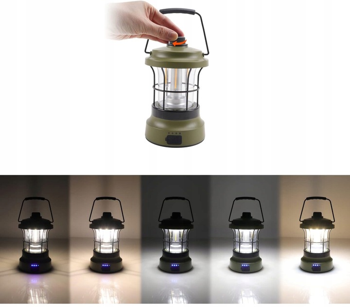 LAMPKA TURYSTYCZNA RETRO KEMPINGOWA LED POWERBANK