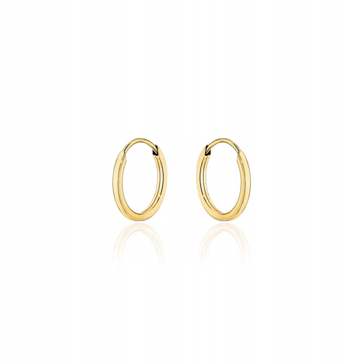 ZŁOTE KOLCZYKI KÓŁKA O KWADRATOWYM PRZEKROJU 1 CM 333