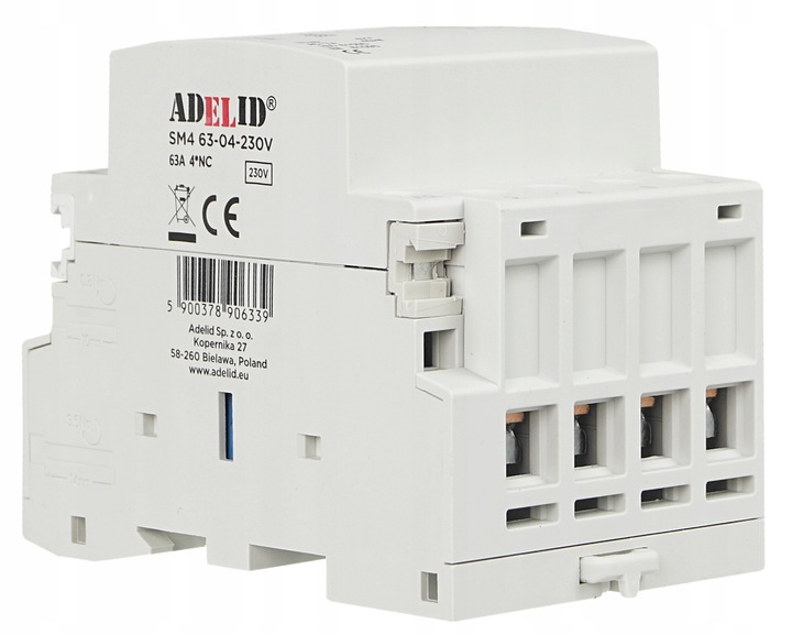 STYCZNIK MODUŁOWY 63-04 230V 63A 3P 4NC 3-FAZ 40A