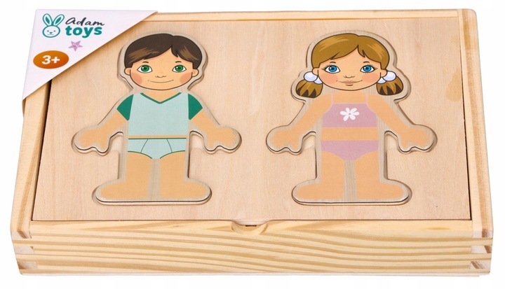 Drewniane klocki magnetyczne dla dzieci Ubieranka Adamtoys sklep zabawki