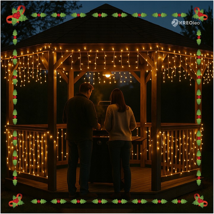 MOCNE LAMPKI CHOINKOWE 500 LED OŚWIETLENIE ŚWIĄTECZNE ZEW/WEW BIAŁY CIEPŁY