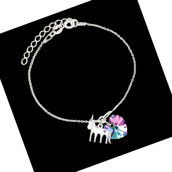 Bransoletka dla Dziewczynki Jednorożec Koń Srebro