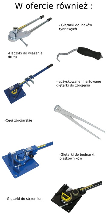 Giętarka HARTOWANA z ŁOŻYSKIEM do prętów drutu zbrojenia 6-18
