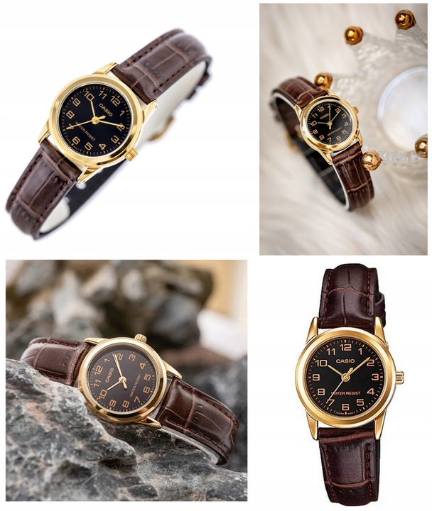 ZEGAREK DAMSKI CASIO LTP-V001L cyfry skórzany + BOX +GRAWER