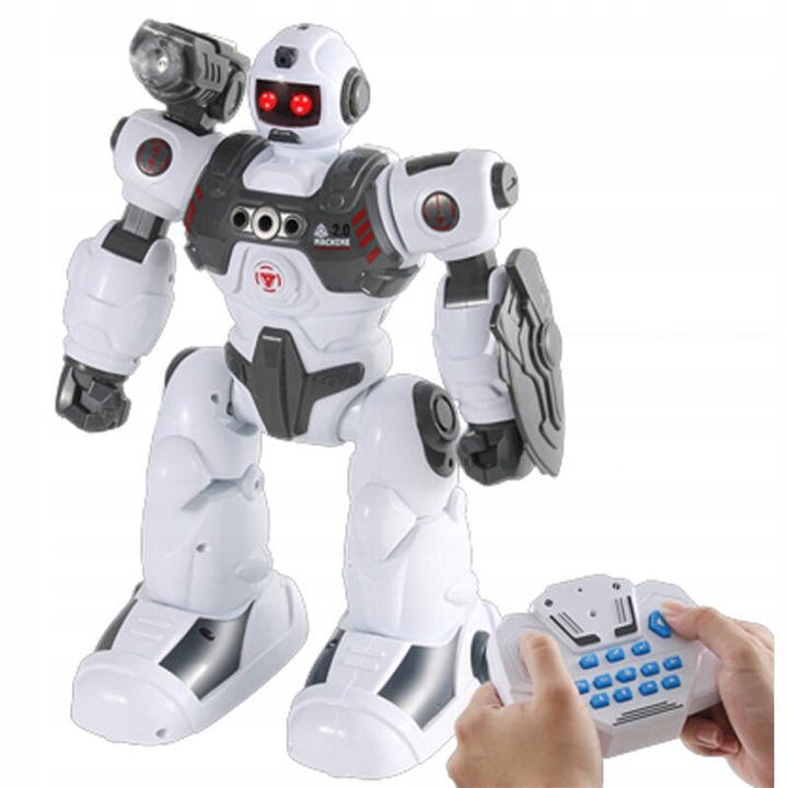 MULTIFUNKCYJNY ROBOT STEROWANY STRZELA STRZAŁKAMI PARĄ PILOT PROGRAMOWANIE