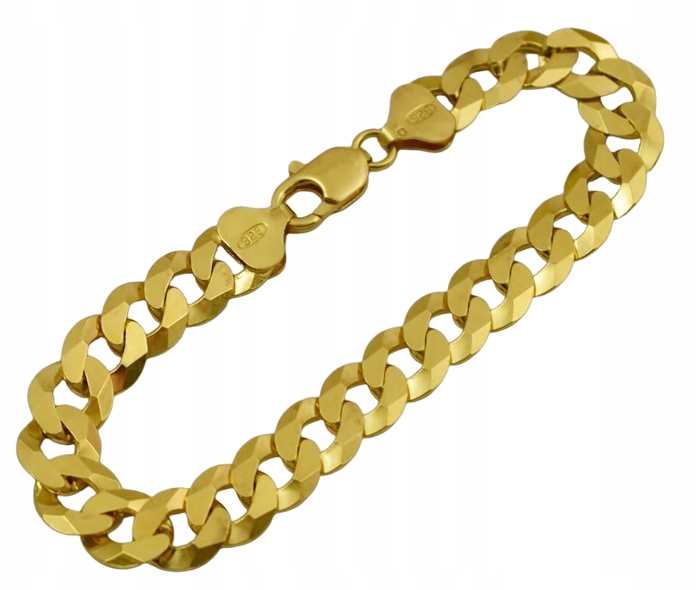 ZŁOTA PEŁNA BRANSOLETKA MĘSKA PANCERKA PR. 585 925 SOLIDNA + GRAWER GRATIS