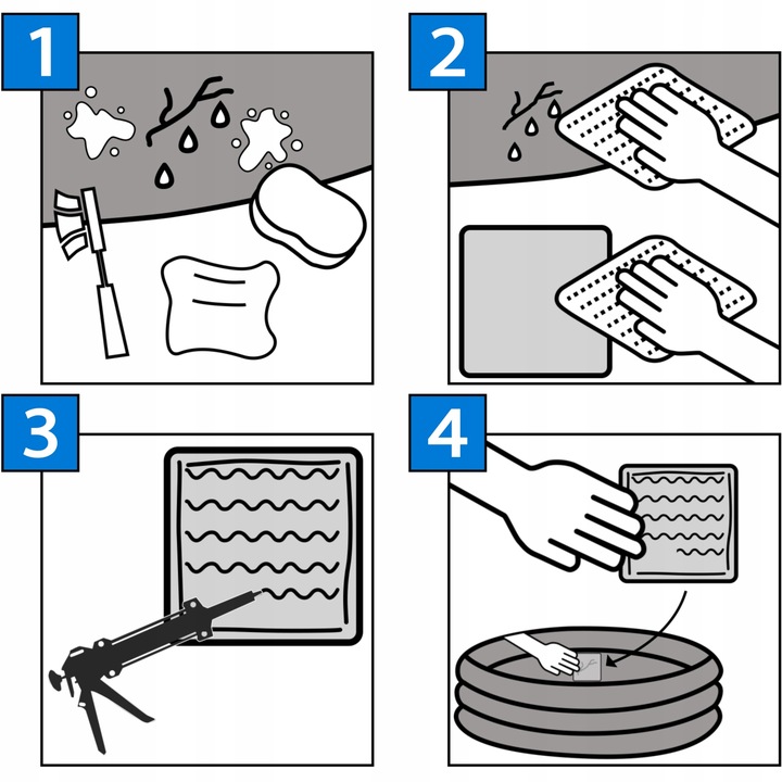Łatka PVC do materacy Łata basenowa 27x50cm Mocny klej Odłuszczacz 100ml