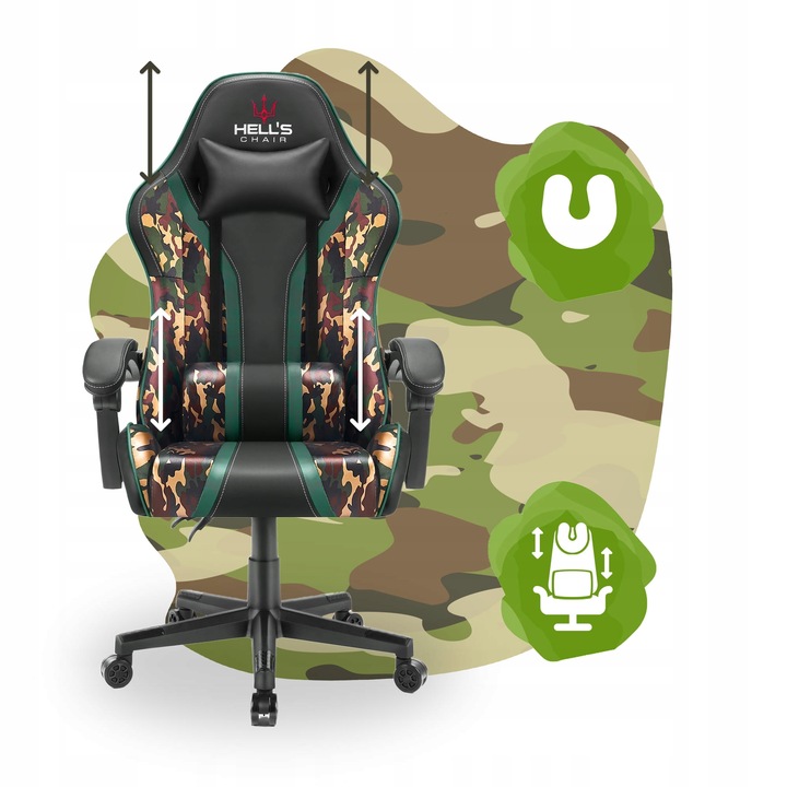 FOTEL GAMINGOWY DLA GRACZA BIUROWY HELL'S