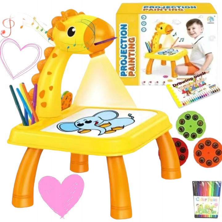 PROJEKTOR TABLICA RZUTNIK DO RYSOWANIA MAZAKI KREATYWNA ZABAWA ŻYRAFA