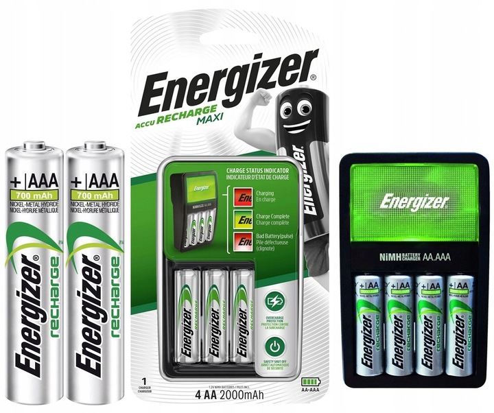ŁADOWARKA BATERIE AA AAA + 4x AKUMULATORKI R6 + R3