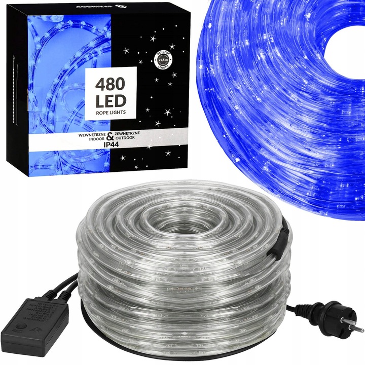 WĄŻ ŚWIETLNY ZEWNĘTRZNY 480 LED LAMPKI CHOINKOWE IP44 20m PROGRAMATOR