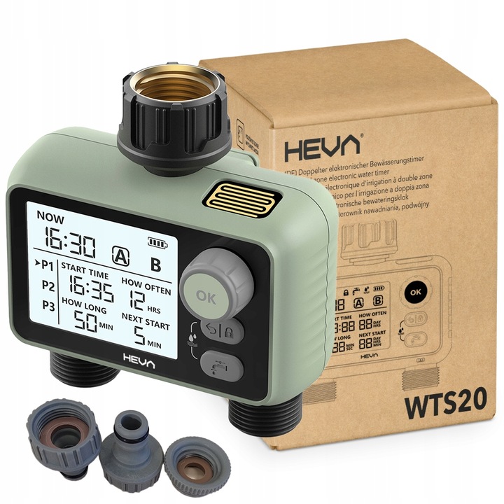 Elektroniczny sterownik nawadniania HEVA programator do wody z filtrem 8bar