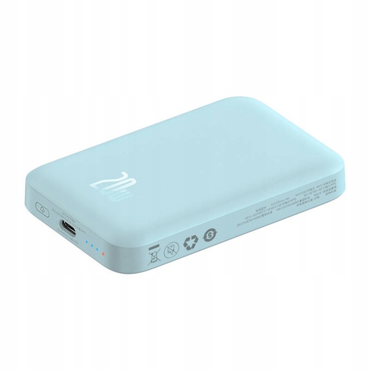BASEUS MAGNETYCZNY POWER BANK LED KABEL USB-C 6000MAH 20W POWERBANK MAGSAFE