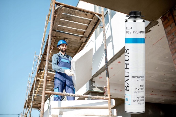 KLEJ do styropianu EPS XPS pianoklej 2szt + PISTOLET do pianokleju ZESTAW