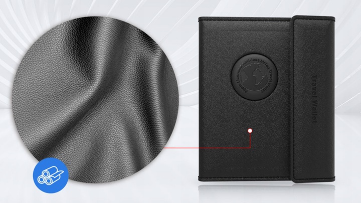 Lokalizator GPS MILI portfel podróżny z lokalizatorem MiTag APPLE IOS