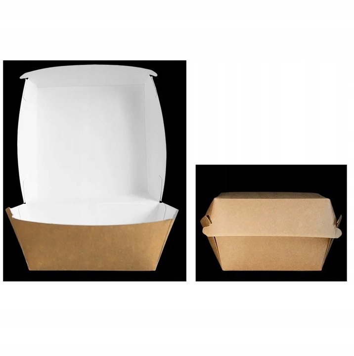 Opakowanie na Hamburgera Pudełko Burger Box Kraft Duże 150x150x80mm 100szt