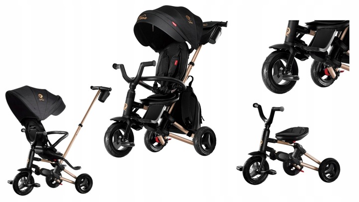 ROWEREK TRÓJKOŁOWY WIELOFUNKCYJNY QPLAY NOVA+ RUBBER GOLDEN MILLY MALLY