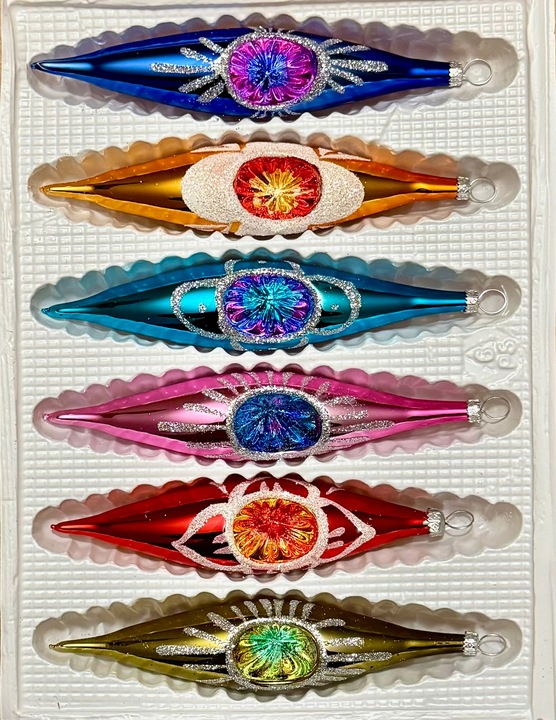 Bombka reflektor, Sople 12 cm 6 szt.