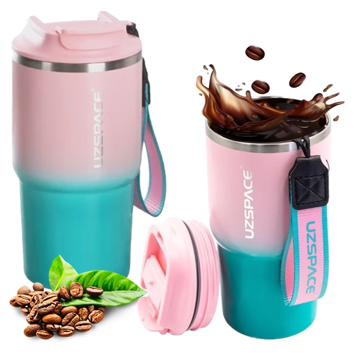 Kubek termiczny na kawę herbatę do samochodu szczelny wygodny 580 ml Termos