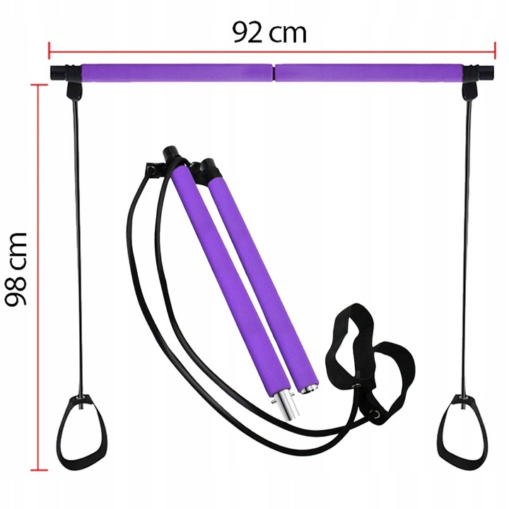 DRĄŻEK DO PILATESU BAR KIJ DO ĆWICZEŃ GUMY OPOROWE EKSPANDERY Z DRĄŻKIEM