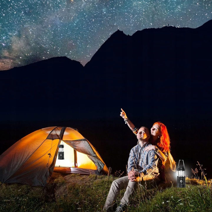 Lampa Solarna LED Latarka Turystyczna Biwakowa Akumulatorowa USB Powerbank