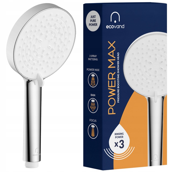 SŁUCHAWKA PRYSZNICOWA MAKSYMALNIE ZWIĘKSZAJĄCA CIŚNIENIE ECOVAND POWER MAX