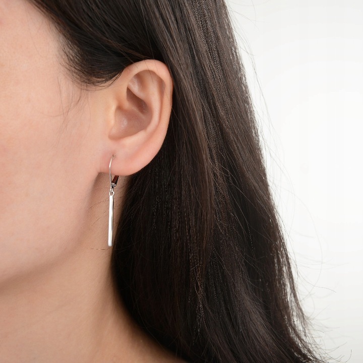 SREBRNE KOLCZYKI RODOWANE WISZĄCE ANGIELSKIE KOLCZYKI SREBRO PRÓBA 925