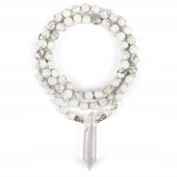 Naszyjnik Mala myga Kryształ górski Howlit