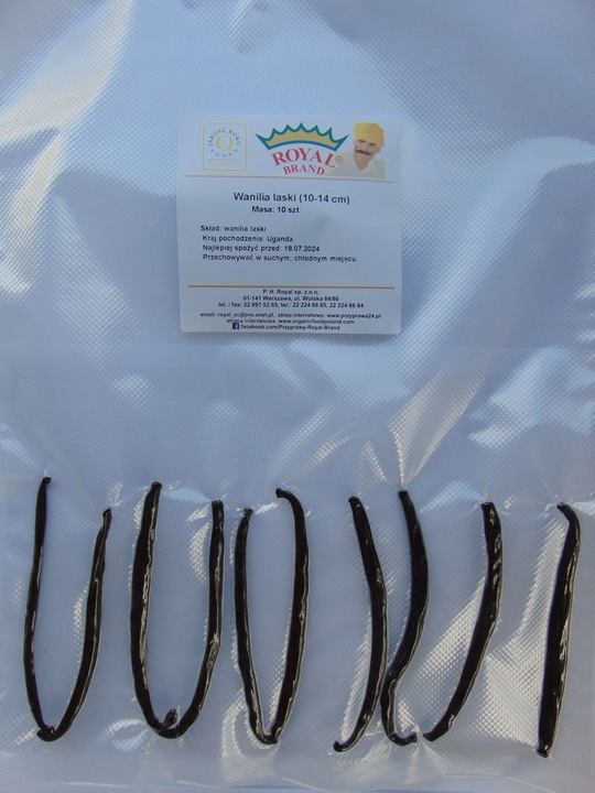 WANILIA LASKI 10 SZT 10-14 cm Laska Wanilii JAKOŚĆ 1 ŚWIEŻE, WILGOTNE LASKI