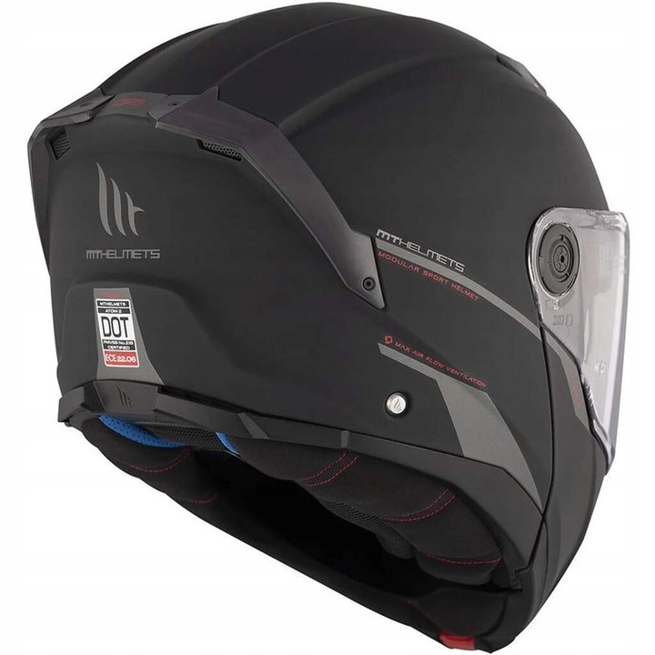 KASK MOTOCYKLOWY SZCZĘKOWY MT HELMETS ATOM 2 SV SOLID BLACK MATT NA PREZENT