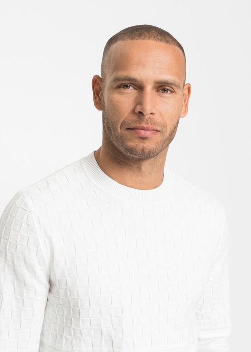 BONPRIX BIAŁY SWETER MĘSKI PLUS SIZE R.3XL X448113