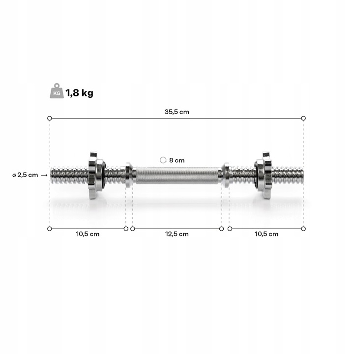 GRYFIKI METALOWE CHROMOWANE Z NAKRĘTKAMI METEOR 2szt. 35,5 cm/25 mm