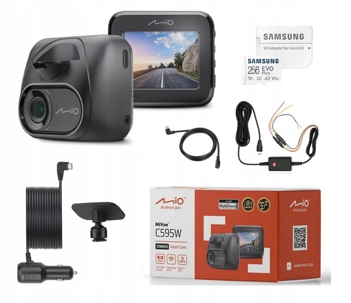 WIDEOREJESTRATOR MIO MIVUE C595W KAMERA SAMOCHODOWA + 256GB + SMARTBOX IV