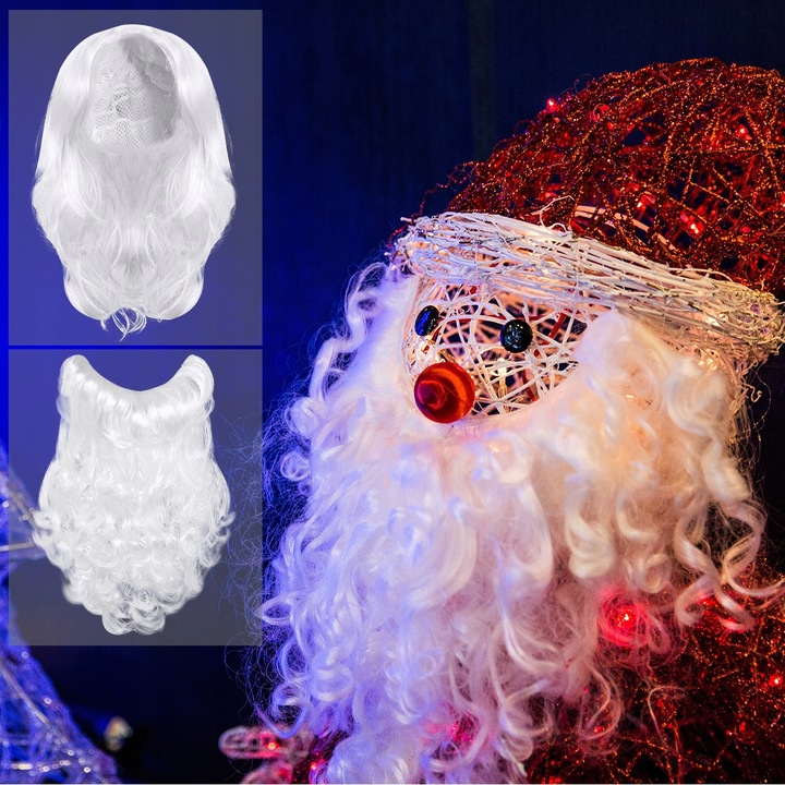 PERUKA I BRODA ZESTAWU ŚWIĘTEGO MIKOŁAJA STRÓJ ŚWIĘTY MIKOŁAJ BOŻ