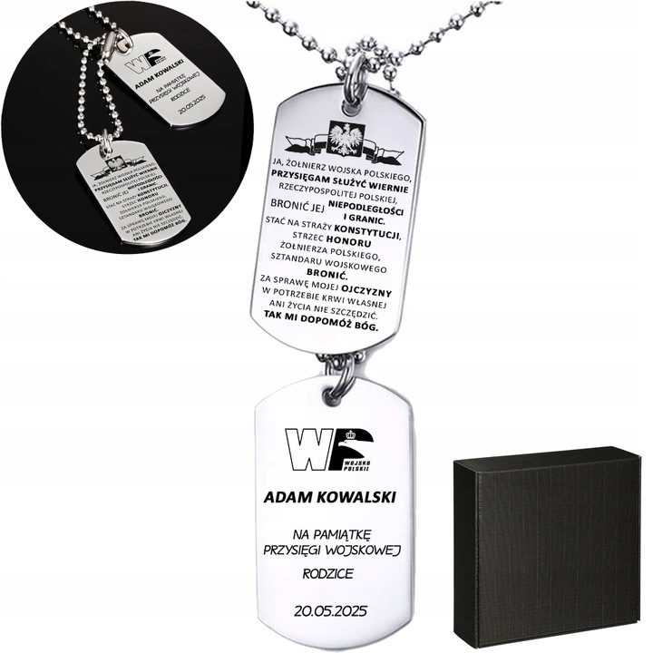 PODWÓJNY NIEŚMIERTELNIK grawer PRZYSIĘGI WOJSKOWEJ PREZENT dla ŻOŁNIERZA