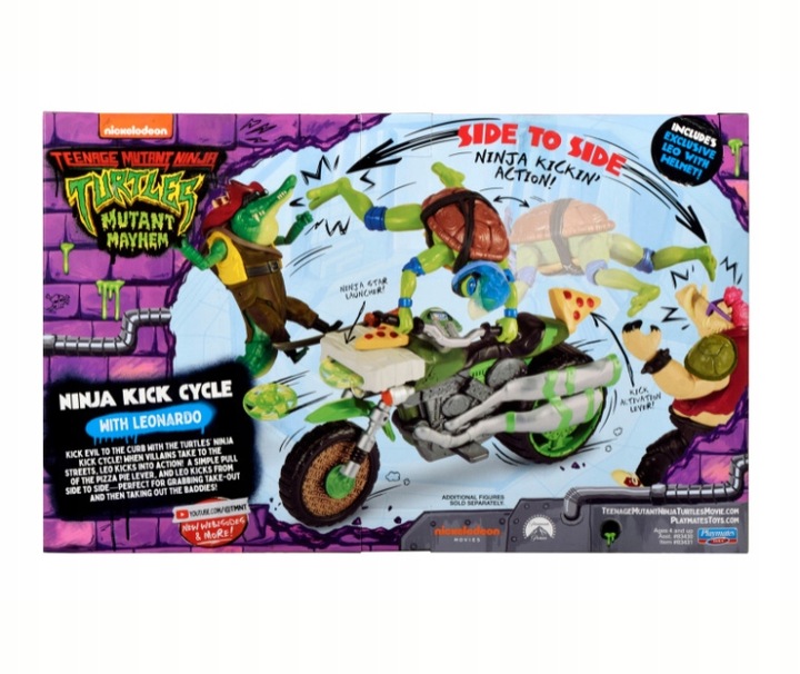 WOJOWNICZE ŻÓŁWIE NINJA Figurka LEONARDO Pojazd