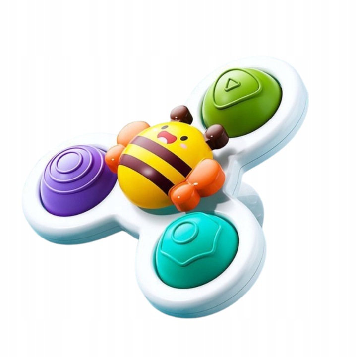 3 X FIDGET SPINER ZABAWKA DO KĄPIELI SENSORYCZNA GRZECHOTKA Z PRZYSSAWKĄ